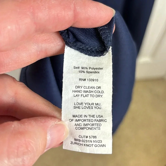 NWT Show Me Your Mumu navy Zurich knot gown sz xs - Picture 12 of 12